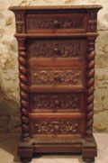 FRENCH ANTIQUE LOUIS XIII BEDSIDE TABLE